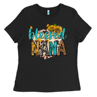 Black blessed nana with sunflowers Ladies Tee - texasbilliewilder