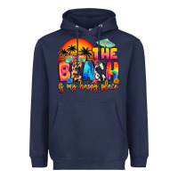 Navy the beach is my happy place Heavyweight Hoodie - Artiststas