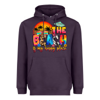 Plum the beach is my happy place Heavyweight Hoodie - Artiststas