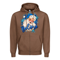 Chestnut believe winter christmas santa claus Zipper Hoodie - MaliasSmallBusiness