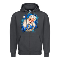 Smoke believe winter christmas santa claus Zipper Hoodie - MaliasSmallBusiness