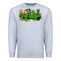 Heather Grey st patricks farm animals truck Premium Sweatshirt - Jasminsmagicworld