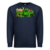 Navy st patricks farm animals truck Premium Sweatshirt - Jasminsmagicworld
