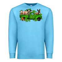 Ocean Blue st patricks farm animals truck Premium Sweatshirt - Jasminsmagicworld