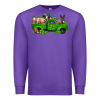 Purple st patricks farm animals truck Premium Sweatshirt - Jasminsmagicworld