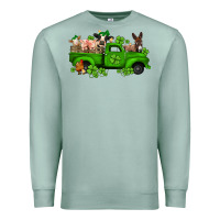 Seafoam st patricks farm animals truck Premium Sweatshirt - Jasminsmagicworld