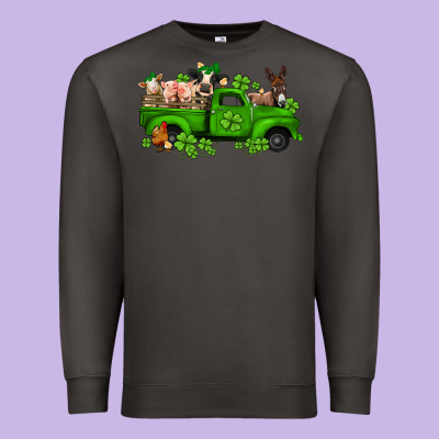 St Patricks Farm Animals Truck Premium Sweatshirt Designed By Jasminsmagicworld