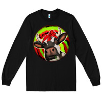 Black Christmas Cow Long Sleeve Tee - Jasminsmagicworld