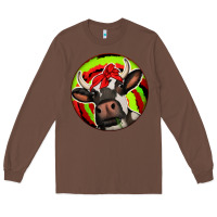 Chestnut Christmas Cow Long Sleeve Tee - Jasminsmagicworld