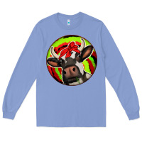Colony Blue Christmas Cow Long Sleeve Tee - Jasminsmagicworld