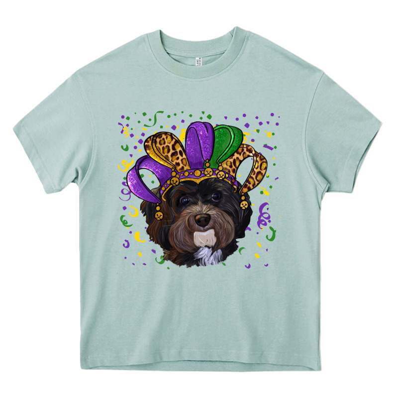 Mardi Gras Hat Havanese Dog Heavy Core Tee by RanaPortraitStore | Teevron