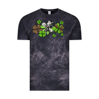 Cloud Black Western Cowhide Leopard Glitter Shamrocks Vintage Tee - Jasminsmagicworld