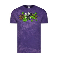 Cloud Purple Western Cowhide Leopard Glitter Shamrocks Vintage Tee - Jasminsmagicworld