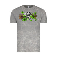 Cloud Rock Western Cowhide Leopard Glitter Shamrocks Vintage Tee - Jasminsmagicworld