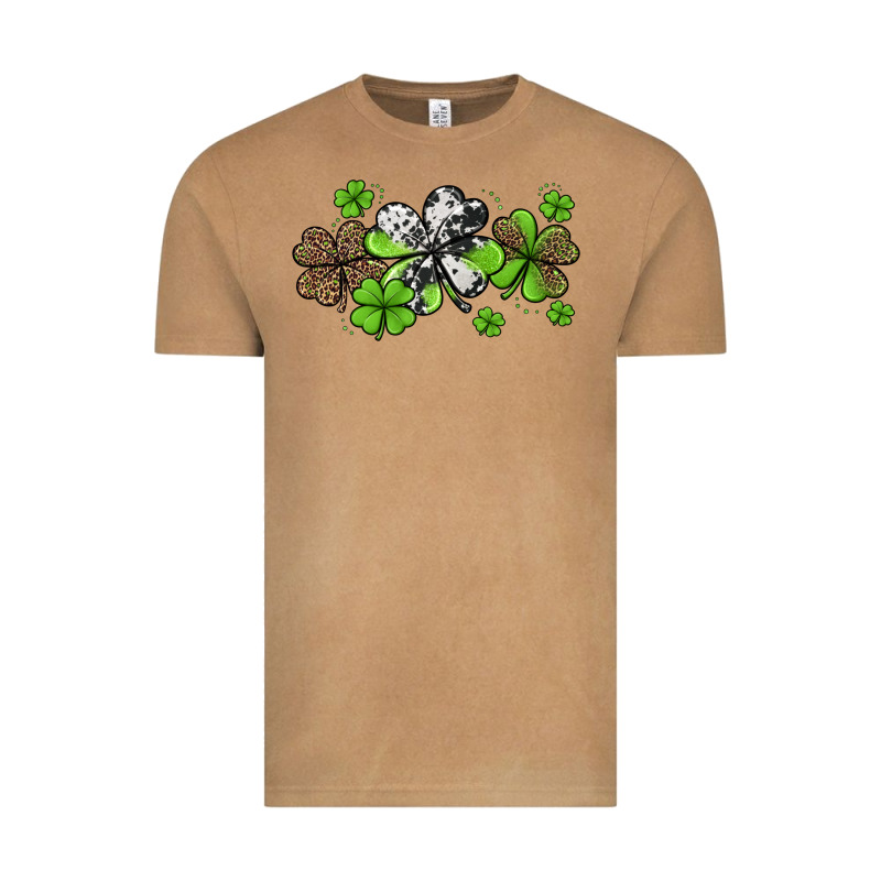 Western Cowhide Leopard Glitter Shamrocks Vintage Tee by Jasminsmagicworld | Teevron