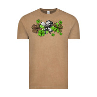 Vintage Coffee Western Cowhide Leopard Glitter Shamrocks Vintage Tee - Jasminsmagicworld