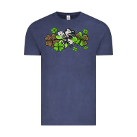 Vintage Denim Western Cowhide Leopard Glitter Shamrocks Vintage Tee - Jasminsmagicworld
