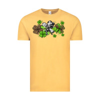 Vintage Mustard Western Cowhide Leopard Glitter Shamrocks Vintage Tee - Jasminsmagicworld