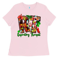 Bubblegum Pink christmas respiratory therapist Ladies Tee - Zillion Design Studio