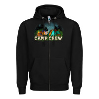 Black camp crew Zipper Hoodie - NancyCooperArtShop