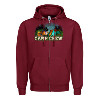 Burgundy camp crew Zipper Hoodie - NancyCooperArtShop