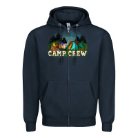 Navy camp crew Zipper Hoodie - NancyCooperArtShop