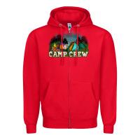 Red camp crew Zipper Hoodie - NancyCooperArtShop