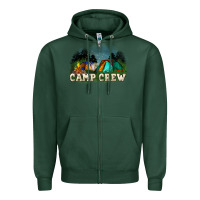 Sports Green camp crew Zipper Hoodie - NancyCooperArtShop