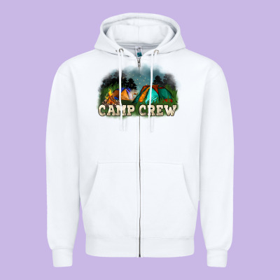 Camp Crew Zipper Hoodie Designed By Nancycooperartshop
