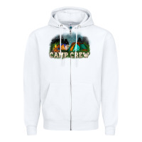White camp crew Zipper Hoodie - NancyCooperArtShop