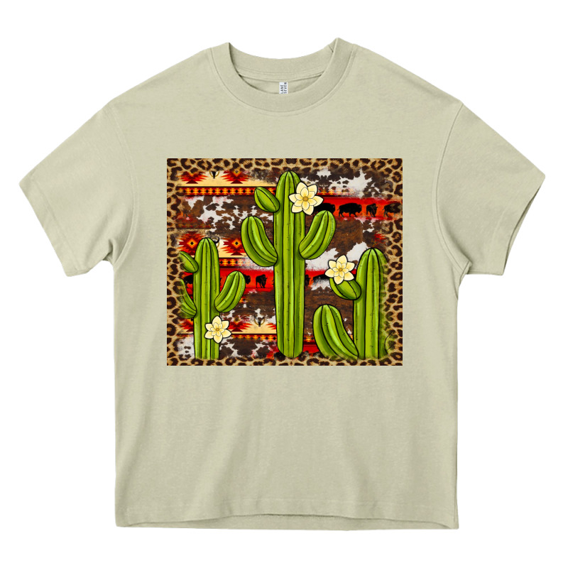 Aztec Cowhide Cactus Background Heavy Core Tee by Artiststas | Teevron