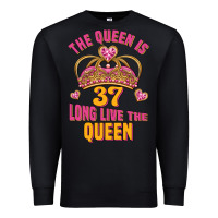 Black the queen is 37 long live the queen kopya Premium Sweatshirt - Jasminsmagicworld
