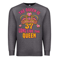 Charcoal Heather the queen is 37 long live the queen kopya Premium Sweatshirt - Jasminsmagicworld