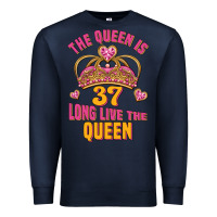 Navy the queen is 37 long live the queen kopya Premium Sweatshirt - Jasminsmagicworld