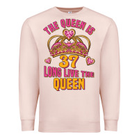 Pale Pink the queen is 37 long live the queen kopya Premium Sweatshirt - Jasminsmagicworld