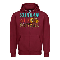 Burgundy sunday is for football Zipper Hoodie - NancyCooperArtShop
