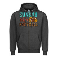 Charcoal Heather sunday is for football Zipper Hoodie - NancyCooperArtShop