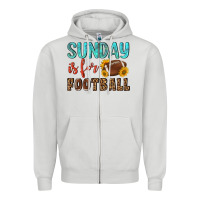 Dove Grey sunday is for football Zipper Hoodie - NancyCooperArtShop