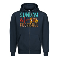Navy sunday is for football Zipper Hoodie - NancyCooperArtShop