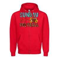 Red sunday is for football Zipper Hoodie - NancyCooperArtShop