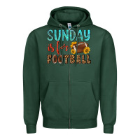 Sports Green sunday is for football Zipper Hoodie - NancyCooperArtShop