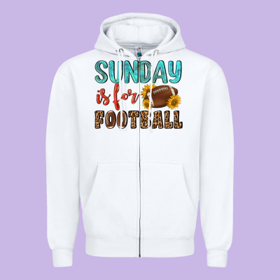 Sunday Is For Football Zipper Hoodie Designed By Nancycooperartshop