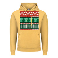 Vintage Mustard christmas trees hand drawn seamless pattern Vintage Hoodie - BundleAndBundleShop