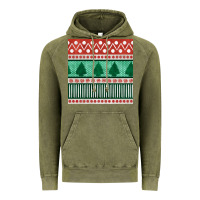 Vintage Olive christmas trees hand drawn seamless pattern Vintage Hoodie - BundleAndBundleShop