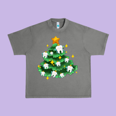Christmas Tree With Teeth Urban Heavy Tee Designed By Adodesignshop
