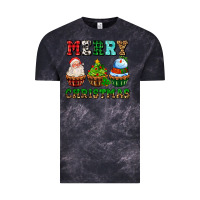 Cloud Black merry christmas with cupcakes Vintage Tee - AdoDesignShop
