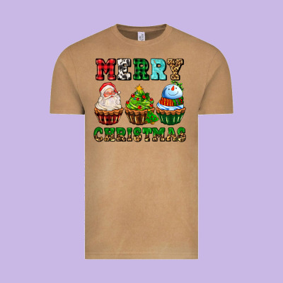 Merry Christmas With Cupcakes Vintage Tee Designed By Adodesignshop