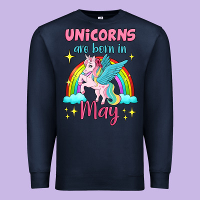 Unicorns Are Born In May Premium Sweatshirt Designed By Jasminsmagicworld