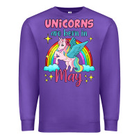 Purple unicorns are born in may Premium Sweatshirt - Jasminsmagicworld