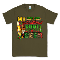 Army Green my christmas spirit is beer with beer bottles Classic Tee - AdoDesignShop